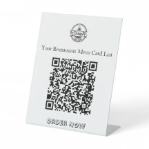 Restaurant Menu QR Table Sign
