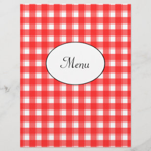 Restaurant Menu Red Checks Custom Flyer Template