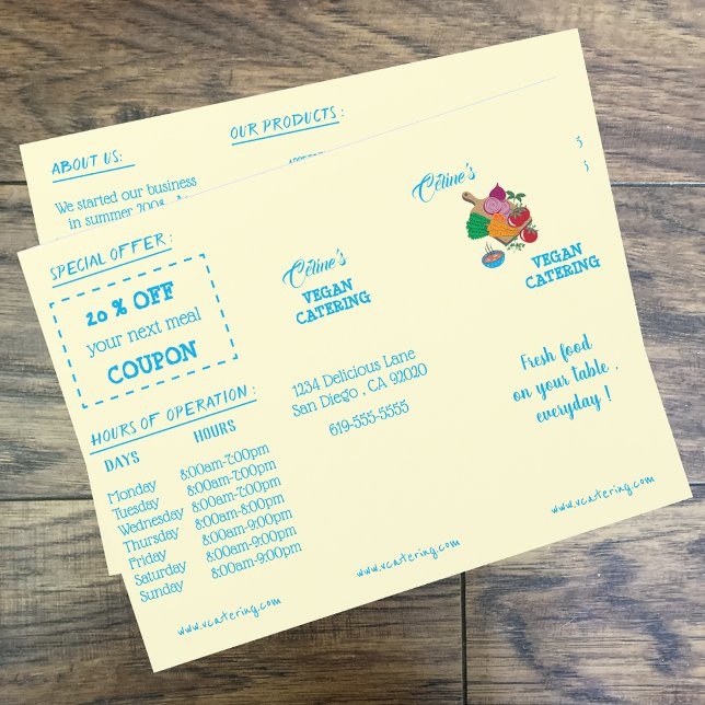 Restaurant Menu Trifold Brochure with Coupon (Creator Uploaded)