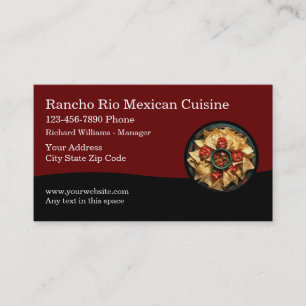 Restaurant mexicain classique Carte de visite à th