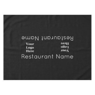 Restaurant Name Black and White Your Logo Here Tablecloth