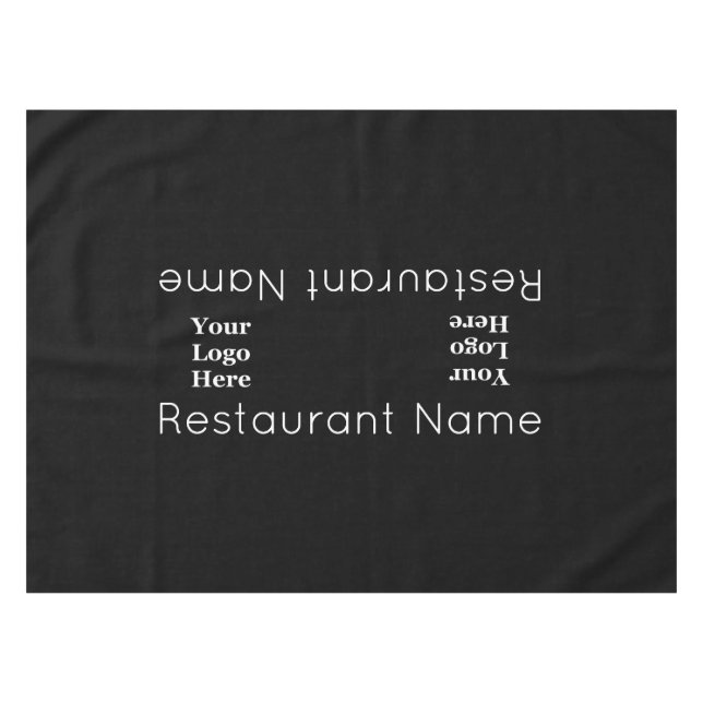 Restaurant Name Black and White Your Logo Here Tablecloth (Front (Horizontal))