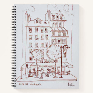 Restaurant on Boulevard   Saint-Germain, Paris Notebook