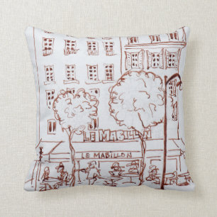 Restaurant on Boulevard   Saint-Germain, Paris Throw Pillow