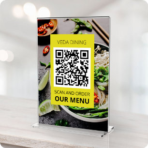 Restaurant Photo Scan Menu Order QR Code Card