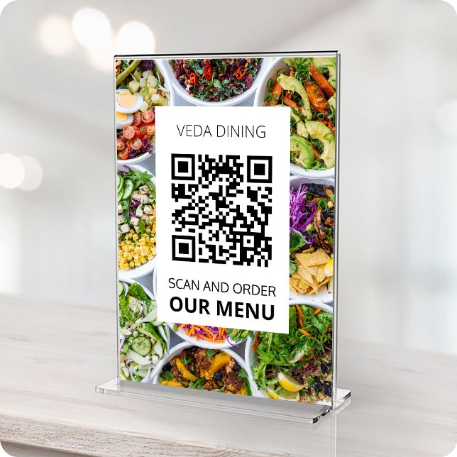 Restaurant Photo Scan Menu Order QR Code Card (Creator Uploaded)