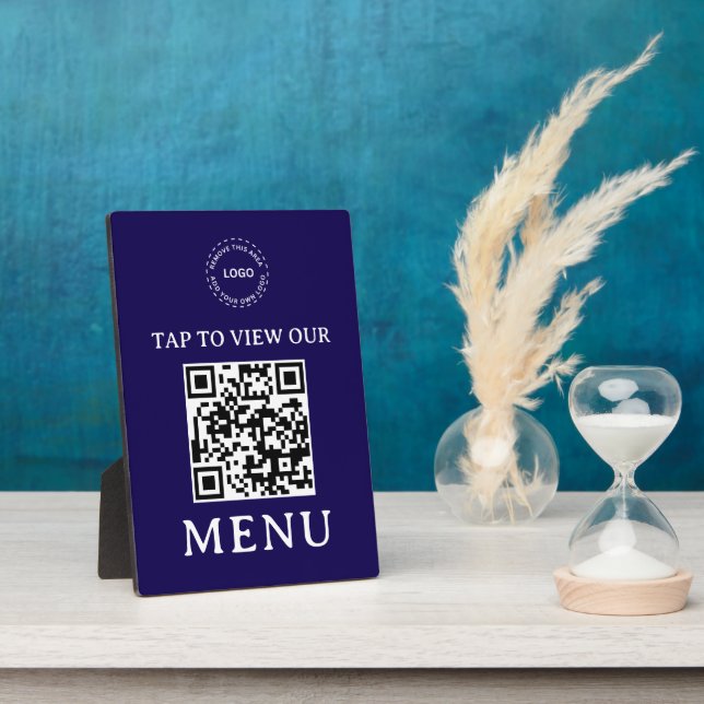 Restaurant QR Code Menu | 5" x 7" Plaque (Side)