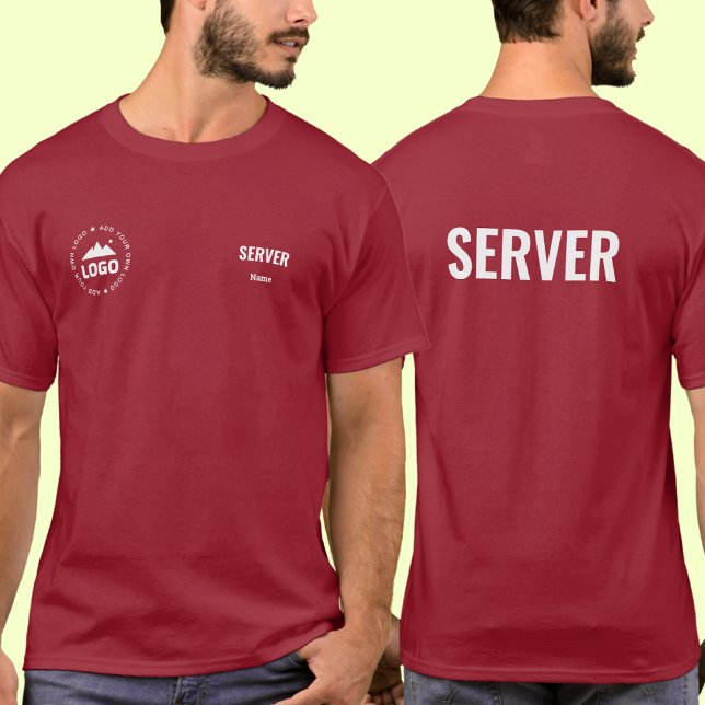 Restaurant Server T-Shirt Uniform Custom Name Logo (Creator Uploaded)