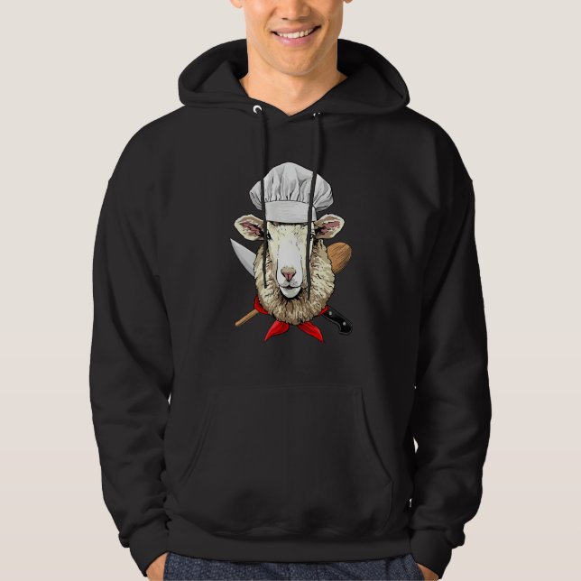 Restaurant Sheep Lamb Chef Cook Kitchen Cooking  F Hoodie (Front)