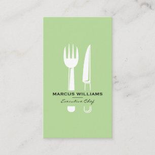 Restaurant Silverware / Mint Green Business Card