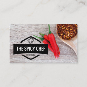 Restaurant   Spicy Chili Peppers and Flakes Business Card