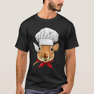Restaurant Squirrel Chef Cook Kitchen Cooking Rod T-Shirt