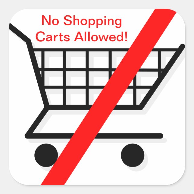 Restaurant Supplies No Shopping Carts Sticker (Front)