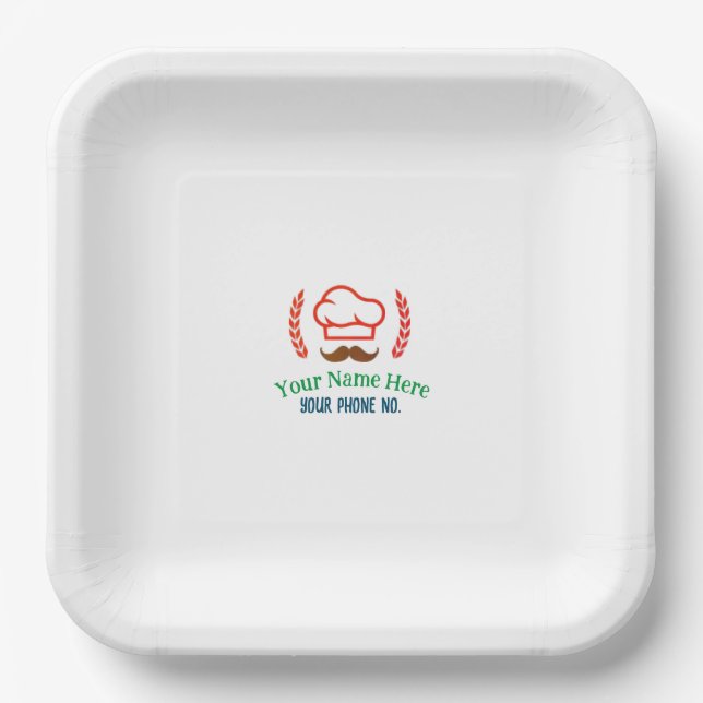 Restaurant T-Shirt with Customized Logo Paper Plate (Front)