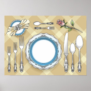 Restaurant Table Setting Poster