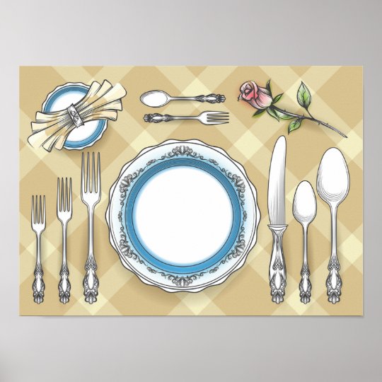 Restaurant Table Setting Poster | Zazzle.ca