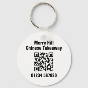 Restaurant Takeaway Online Menu QR Code Keychain
