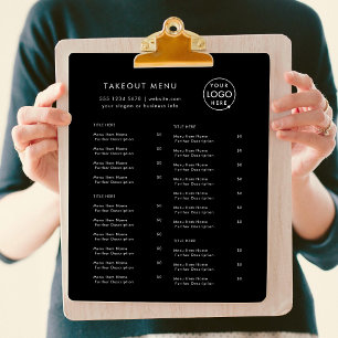 Restaurant Takeout Black Logo Takeaway Menu