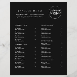 Restaurant Takeout Catering Black Logo Menu