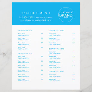 Restaurant Takeout Catering Logo Ocean Blue Menu