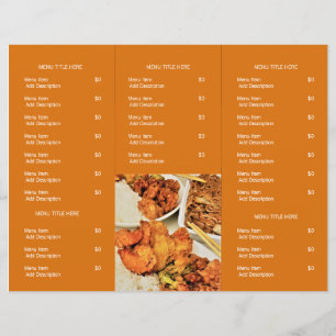 Restaurant Takeout Logo Orange Tri Menu