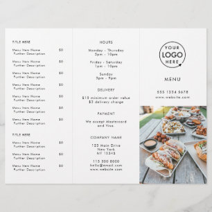 Restaurant Takeout   Modern Photo Takeaway Menu