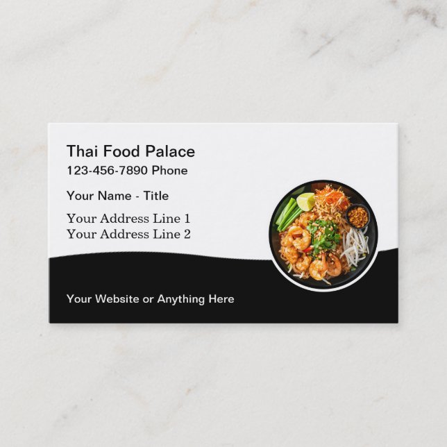 Restaurant thaïlandais Cuisine Carte de visite (Devant)
