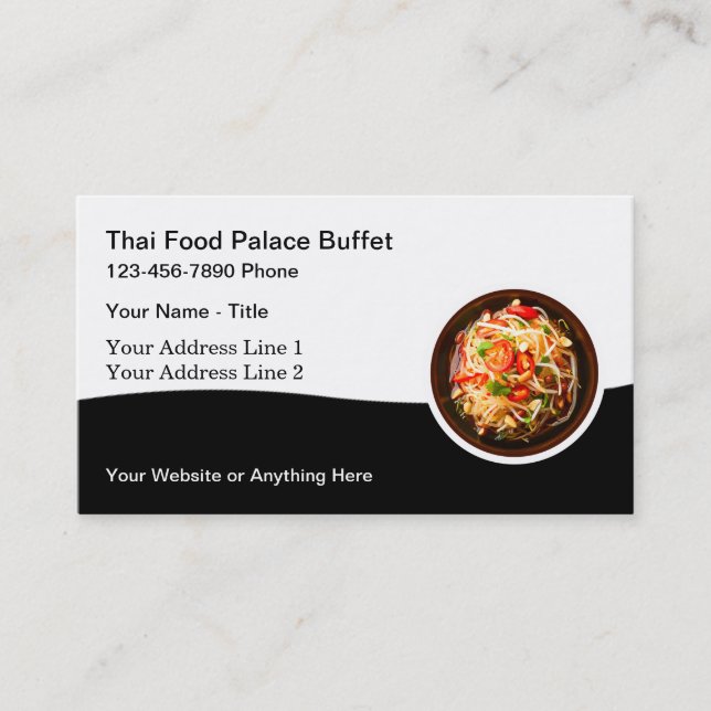 Restaurant thaïlandais Cuisine Carte de visite (Devant)