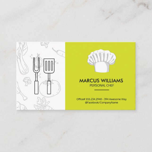 Restaurant Utensils | Executive Chef | Owner Business Card (Front)