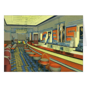 Restaurant vintage, Retro Roadside Diner Intérieur