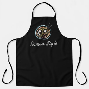 Restaurant waiter modern black Japanese ramen Apron