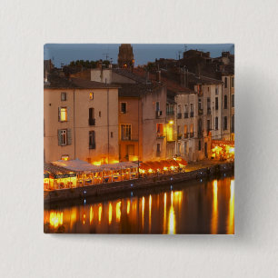 Restaurants along the l'Herault river. L'Herault 2 Inch Square Button