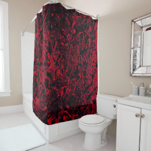 Restes Rideau de douche Abstrait rouge