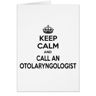 Restez calme et appelez un otolaryngologue