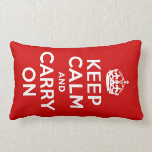 Restez calme et continuez sur le Coussin américain