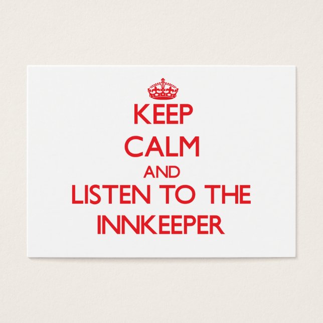 Restez calme et écoutez l'aubergiste (Devant)