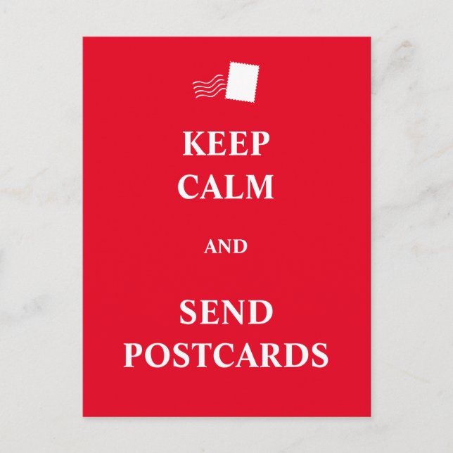 Restez calme et envoyez des cartes postales (Devant)