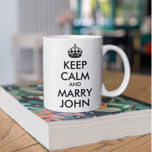 Restez calme et épousez John Mug