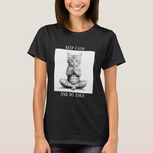 Restez calme et faites du yoga femmes T-shirt yoga (Devant)
