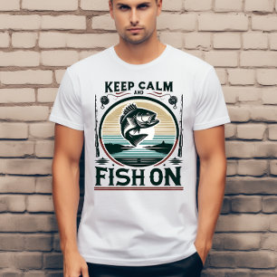 Restez calme et poissonnez sur T-shirt