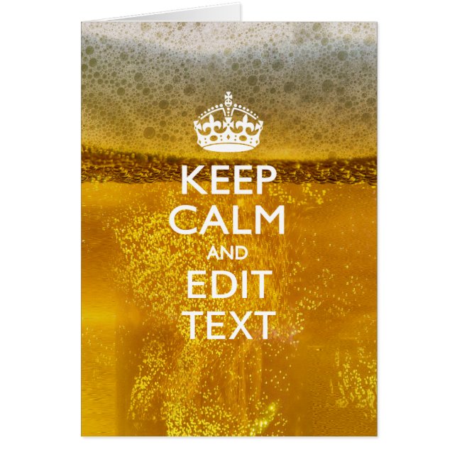 Restez calme et votre texte pour une bière (Devant)