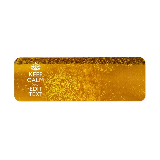 Restez calme et votre texte pour une bière Cool (Devant)
