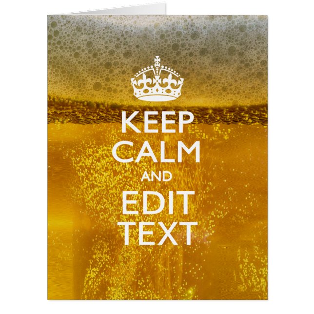Restez calme et votre texte pour une bonne bière (Devant)