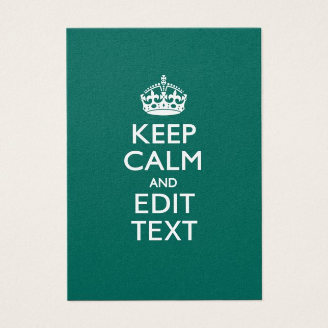 Restez calme et votre texte sur Turquoise vert Tur (Devant)