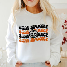 Restez Éffrayant Citrouille Patch Sweatshirt Hallo