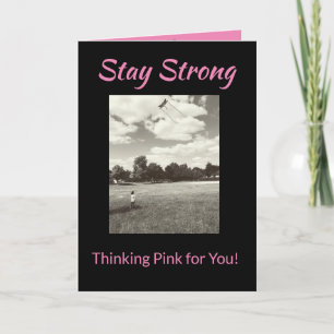 Restez fort Cancer Penser rose Carte de voeux