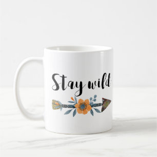 Restez la tasse d'aquarelle de style boho sauvage