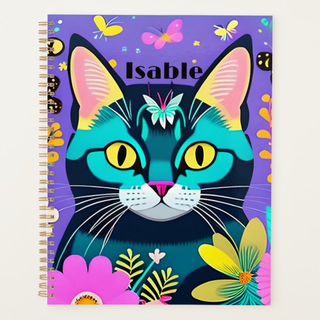 Restez productif et organisé | Design de chat Kitt (Devant)