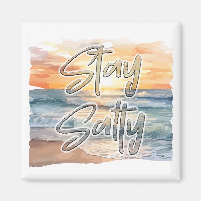 Restez Salty Sunset Beach Magnet (Devant)