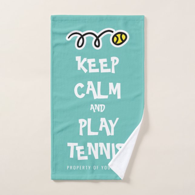 Restez tranquille jouer au tennis serviette de spo (Serviette à main)